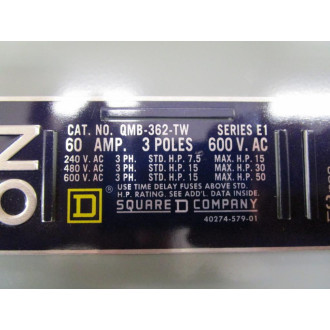 Square D QMB-362-TW Fusible Panel Board Switch QMB362TW