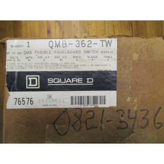 Square D QMB-362-TW Fusible Panel Board Switch QMB362TW