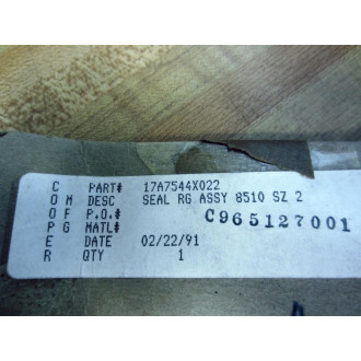 EmersonFisher 17A7544X022 Valve Seal Ring Assy 8510