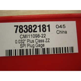 SPI 78382181 Plug Gage CMI11098-22 (Pack of 9) - New No Box