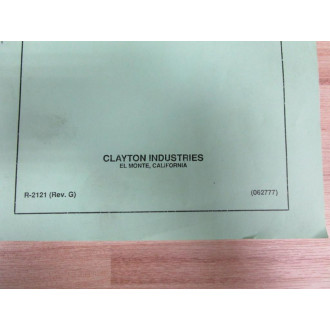 Clayton Industries 062777 Hydro Steam Cleaner Manual SE-150B S-809 - Used