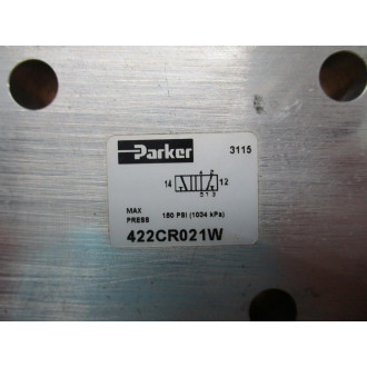 Parker 422CR021W Manual Control Valve WO Handle - Used