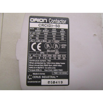 Orion GMC-75 Contactor CRC(D)-50 - Used
