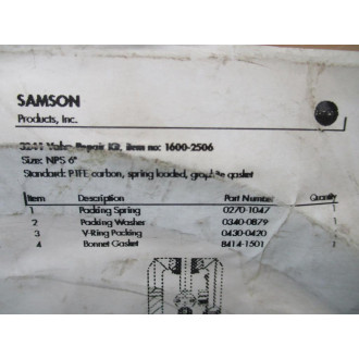 Samson 1600-2506 Valve Repair Kit 3242