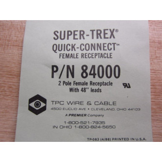 TPC 84000 Female Receptacle Cable (Pack of 3)