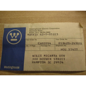 Westinghouse 42-T-85223 Wirewound Resistor - New No Box