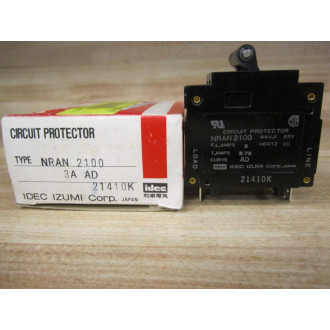 IDEC IZUMI NRAN-2100-3A-AD 2 Pole Circuit Protector NRAN21003AAD