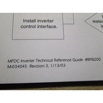 WTC M-034045 Manual For MedWeld 3005 MFDC Inverter - Used