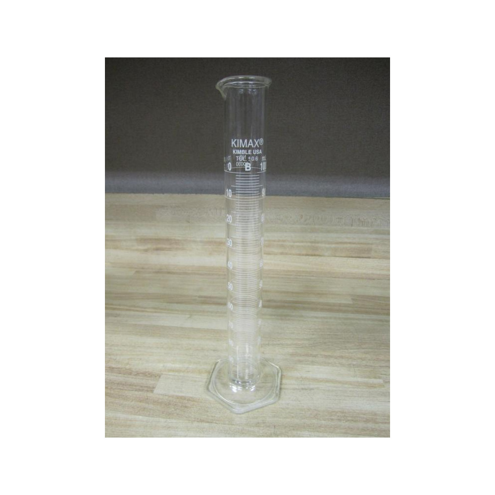 Kimble 20030-100 KIMAX 100mL Class B Glass Cylinder 20030100 - Used