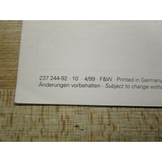 Heidenhain 237 244-92 10 Manual  For Rod 250 & Rod 250 C - Used