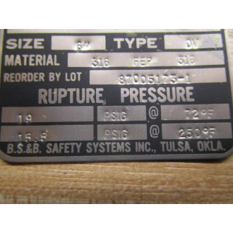 BS&B Safety Systems 87005173-1 Rupture Disk (Pack of 2)