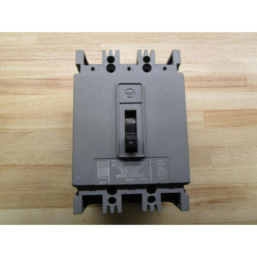 Westinghouse HFB3070 Circuit Breaker - Used