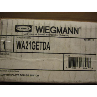 Hubbell Wiegmann WA21GETDA Adapter Plate For GE Switch