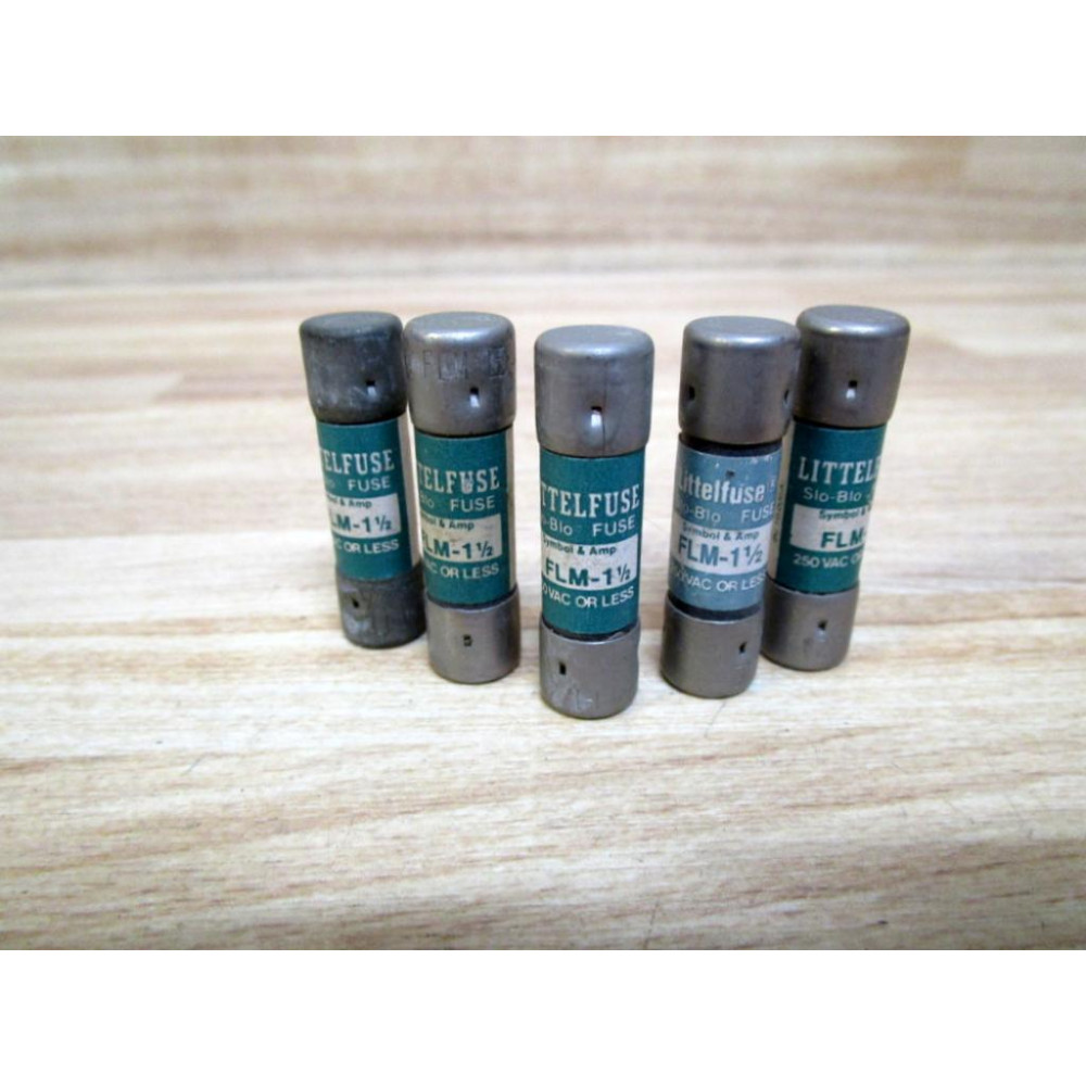 Littelfuse FLM-1-12 Fuse Cross Ref 486H97, FLM01.5 (Pack of 5) - Used