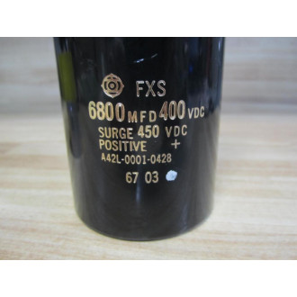 Hitachi A42L-0001-0428 Capacitor FXS 6800MFD 400VDC WClamp - Used
