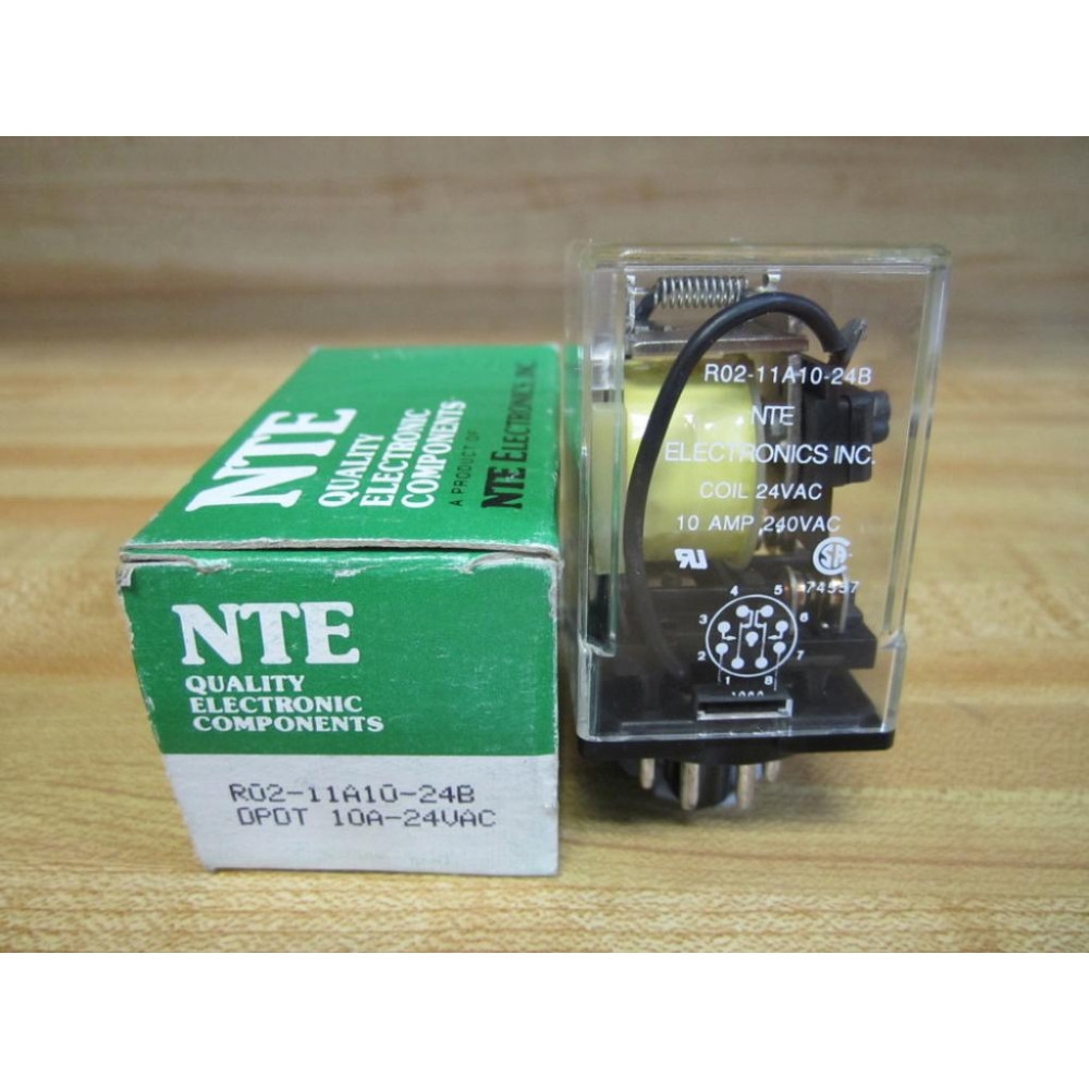 NTE R02-11A10-24B Push-To-Test Relay R0211A1024B