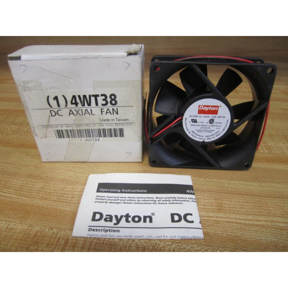 Dayton 4WT38 35 CFM DC Axial Fan