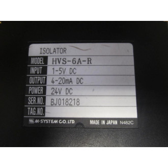 M-System HVS-6A-R Isolator  Model HVS6AR - Used