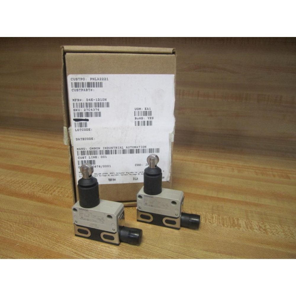 Omron D4E-1D10N Limit Switch WRoller D4E1D10N (Pack of 2)