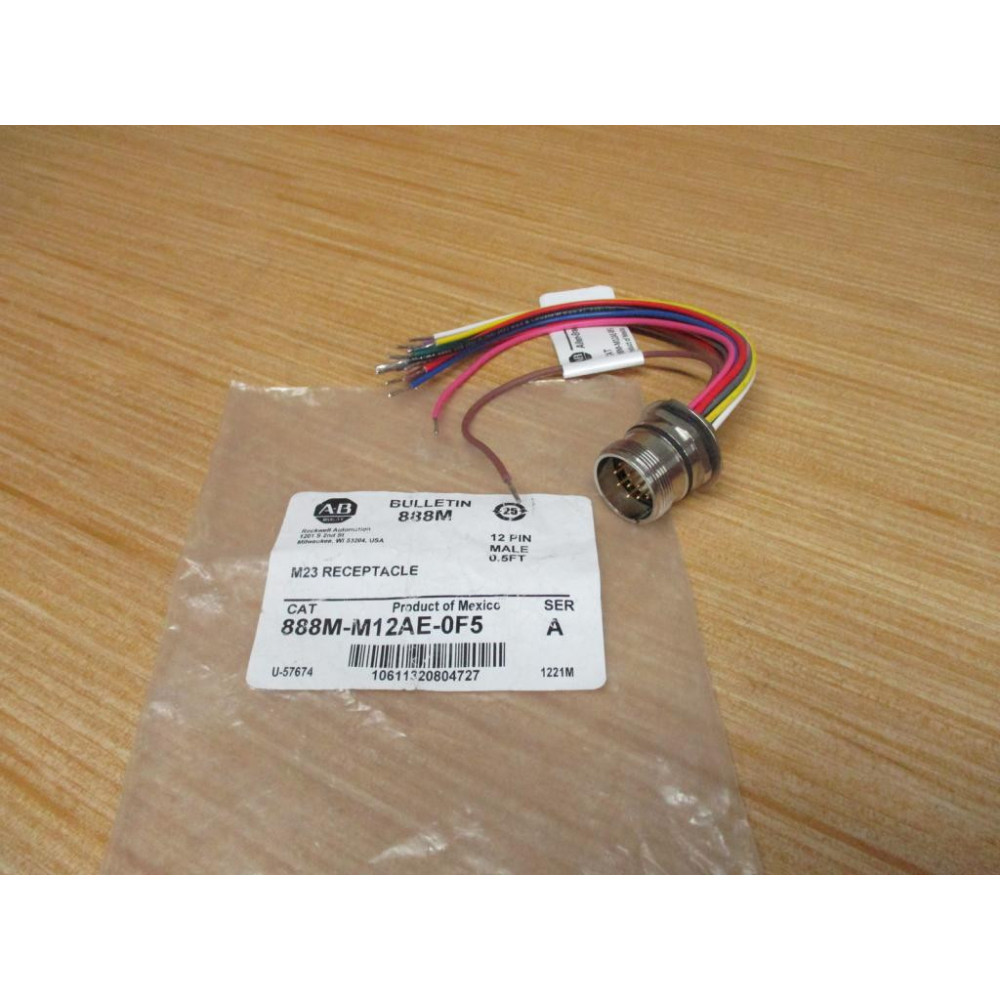 Allen Bradley 888M-M12AE-0F5 M23 Receptacle 888MM12AE0F5