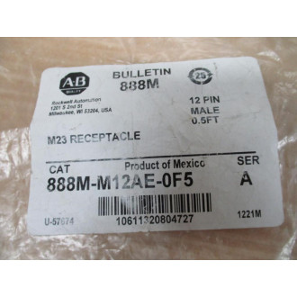 Allen Bradley 888M-M12AE-0F5 M23 Receptacle 888MM12AE0F5