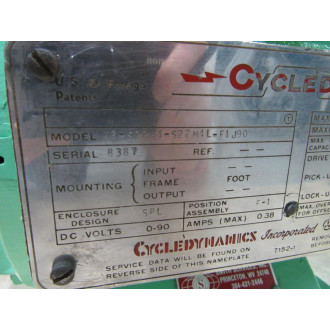 CycleDyne K8-S22M4-S22M4L-F1J90 Motor K8S22M4S22M4LF1J90 - Refurbished