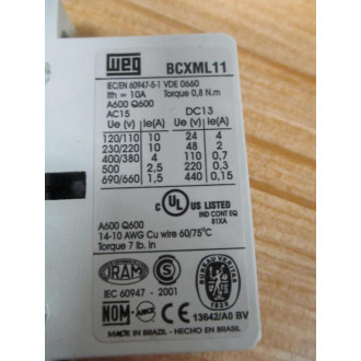 WEG BCXML11 Contact Block - New No Box