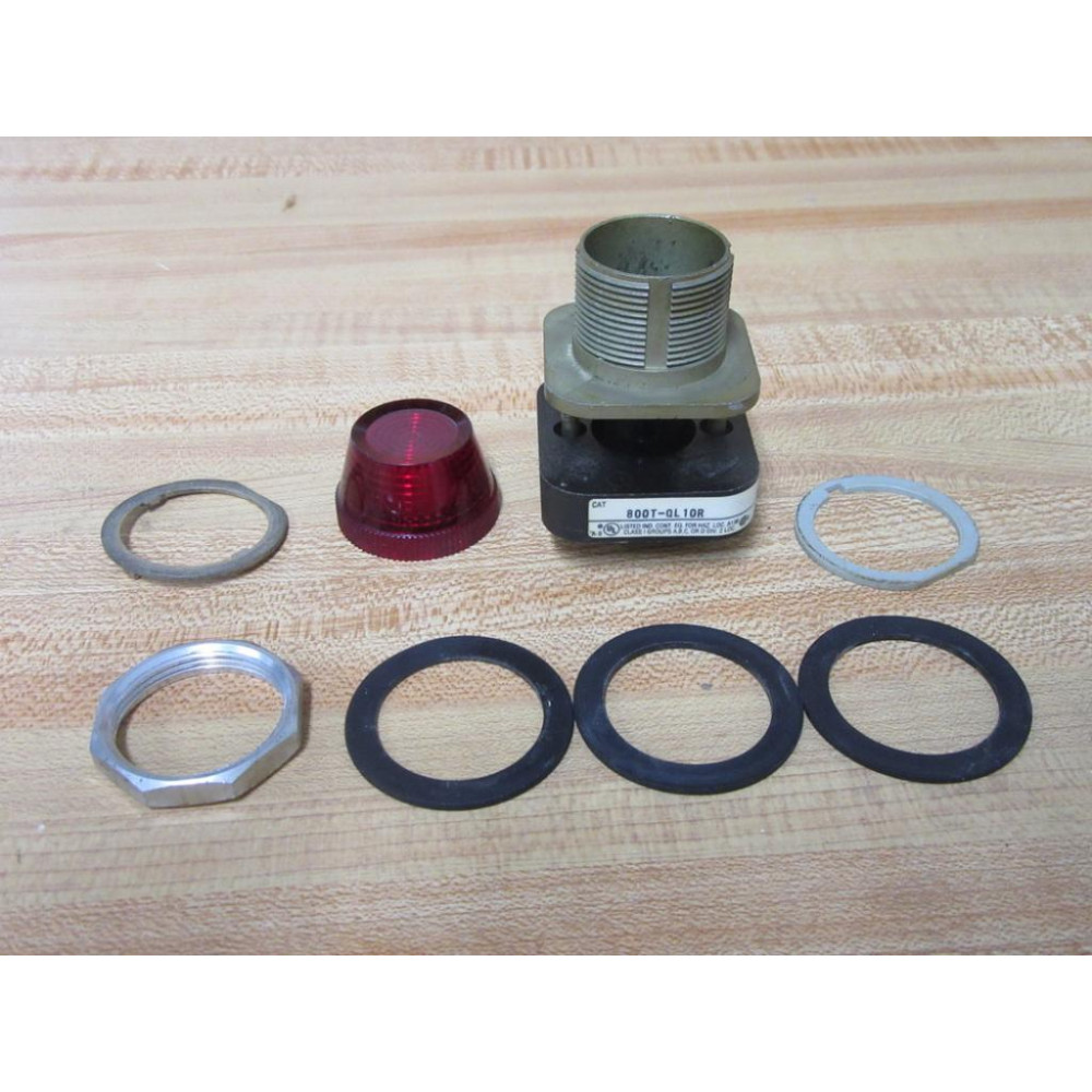 Allen Bradley 800T-QL10R Pilot Light 800TQL10R (Pack of 6) - Used