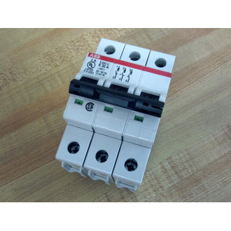 ABB S203UK30A 3P Circuit Breaker 30A 1 Chipped DIN Rail Mount - Used