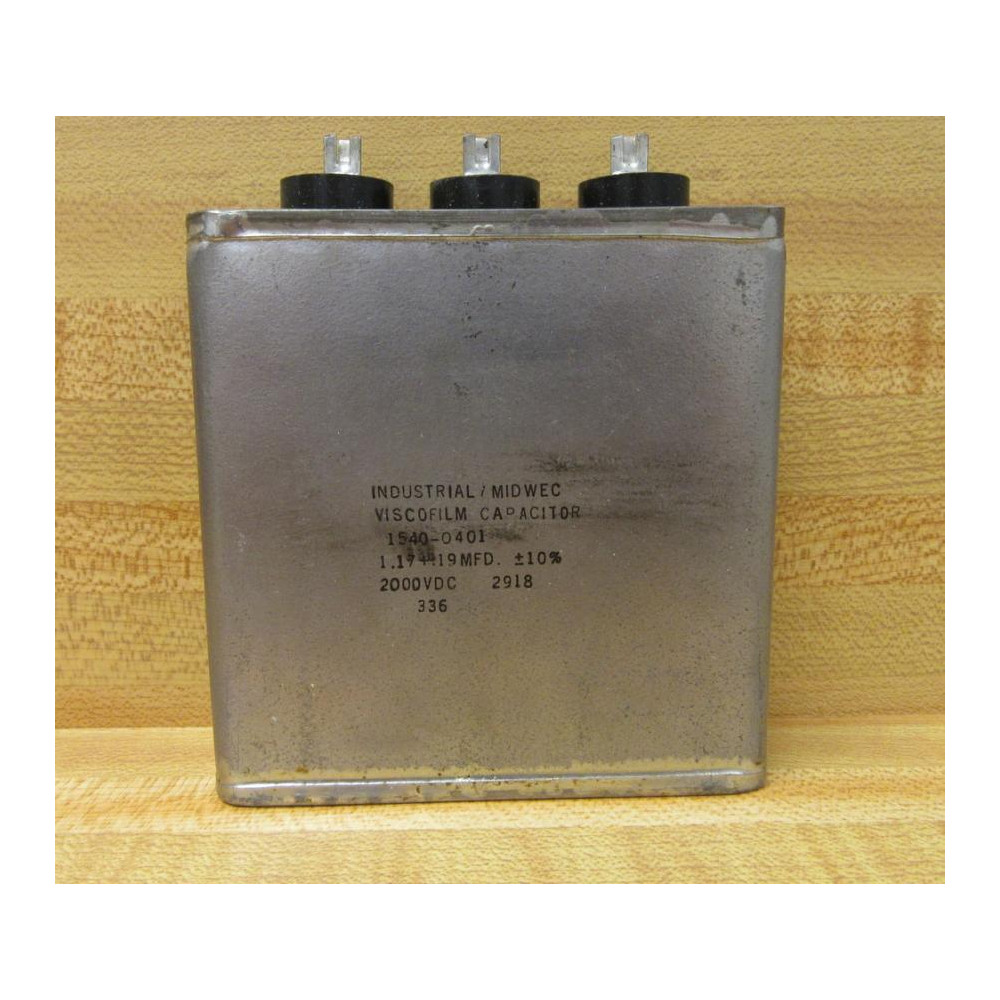 Industrial Midwec 1540-0401 Capacitor 2000VDC 1.17 + .19MFD - New No Box