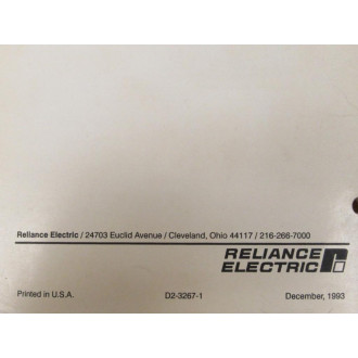 Reliance Electric D2-3267-1 Manual D232671 - Used