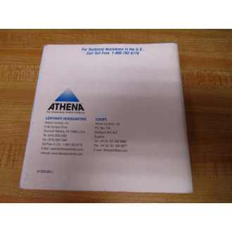 Athena 16-699-6M-J Temp.Controller Instruction Manual 166996MJ - Used