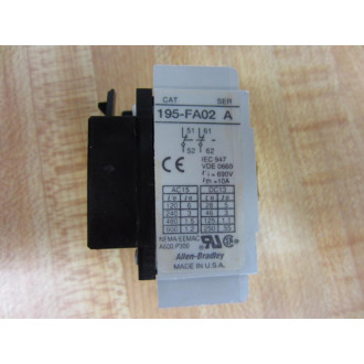 Allen Bradley 195-FA02 Contact Block 195FA02 Series A