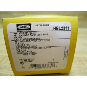 Hubbell HBL2311 Plug 20A 125V (Pack of 2)
