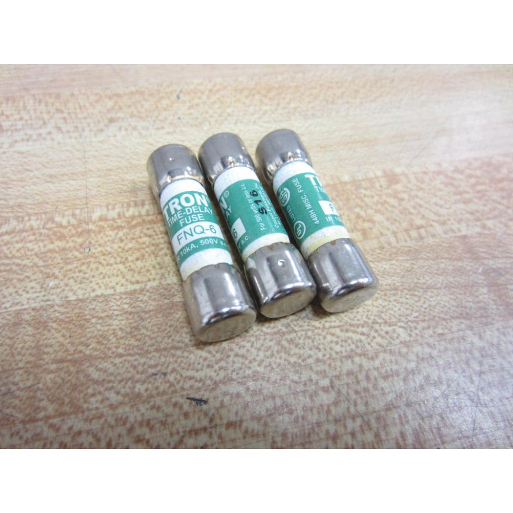 Buss FNQ-6 Bussmann Fuse Cross Ref 4XC56 (Pack of 3) - New No Box