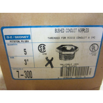 O-ZGedney 7-300 3" Bushed Conduit Nipple 7300 (Pack of 5)