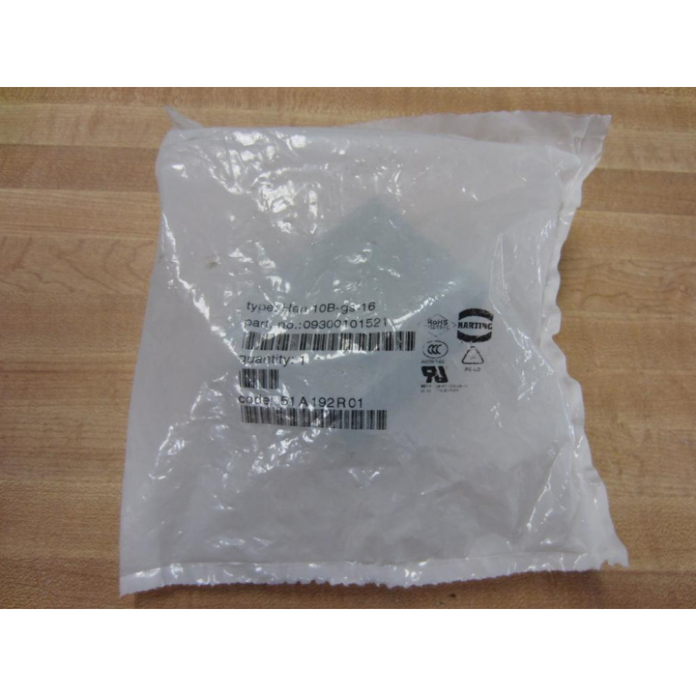 Harting 09300101521 Side Entry Hood Type HAN 10B-GS-16