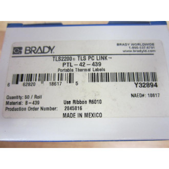 Brady PTL-42-439 Portable Thermal Labels B-439