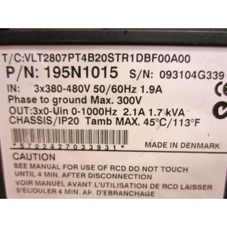 Danfoss 195N1015 Drive VLT 2800 - Used