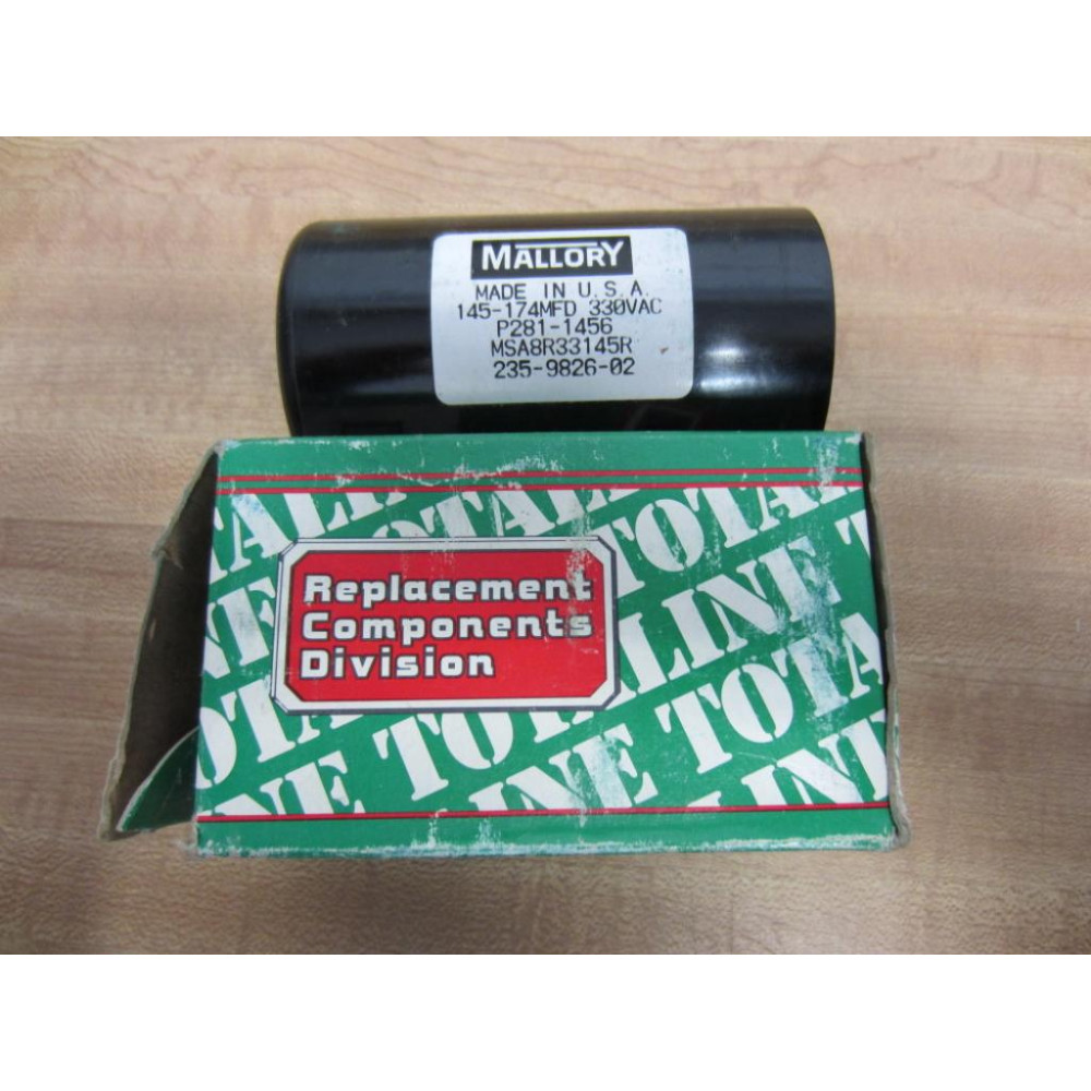 Mallory P281-1456 P2811456 MSA8R33145R Capacitor 145-174MFD 330VAC