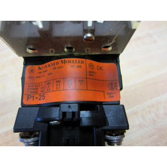 Moeller P1-25 Disconnect Switch Base P125 With Switch - Used