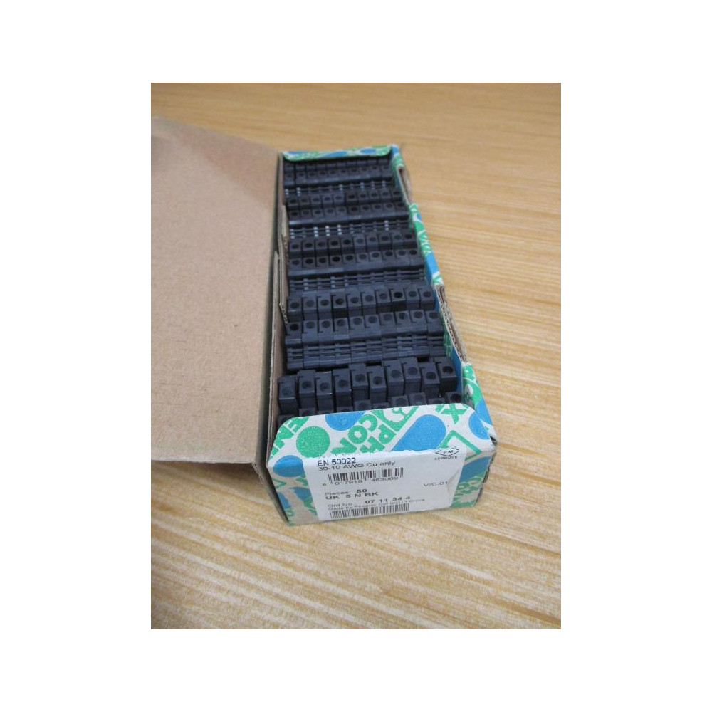 Phoenix Contact UK 5 N BK Feed-Through Terminal Block 0711344 (Pack of 50) Phoenix Contact UK 5 N BK Feed-Through Terminal Block 0711344 (Pack of 50)