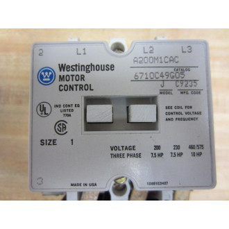 Westinghouse A200M1CAC Motor Starter