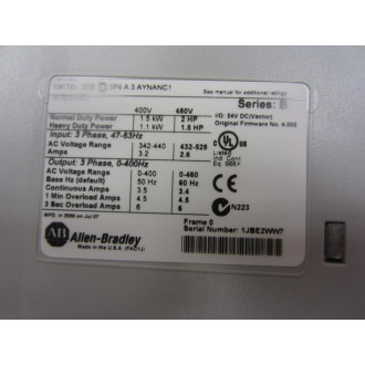 Allen Bradley 20BD3P4A3AYNANC1 Power Flex 700 Series B