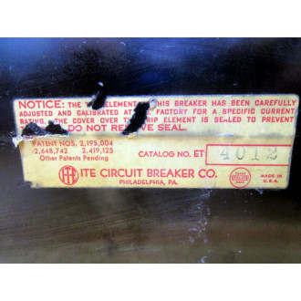 ITE ET-4012 Circuit Breaker ET100 - Used