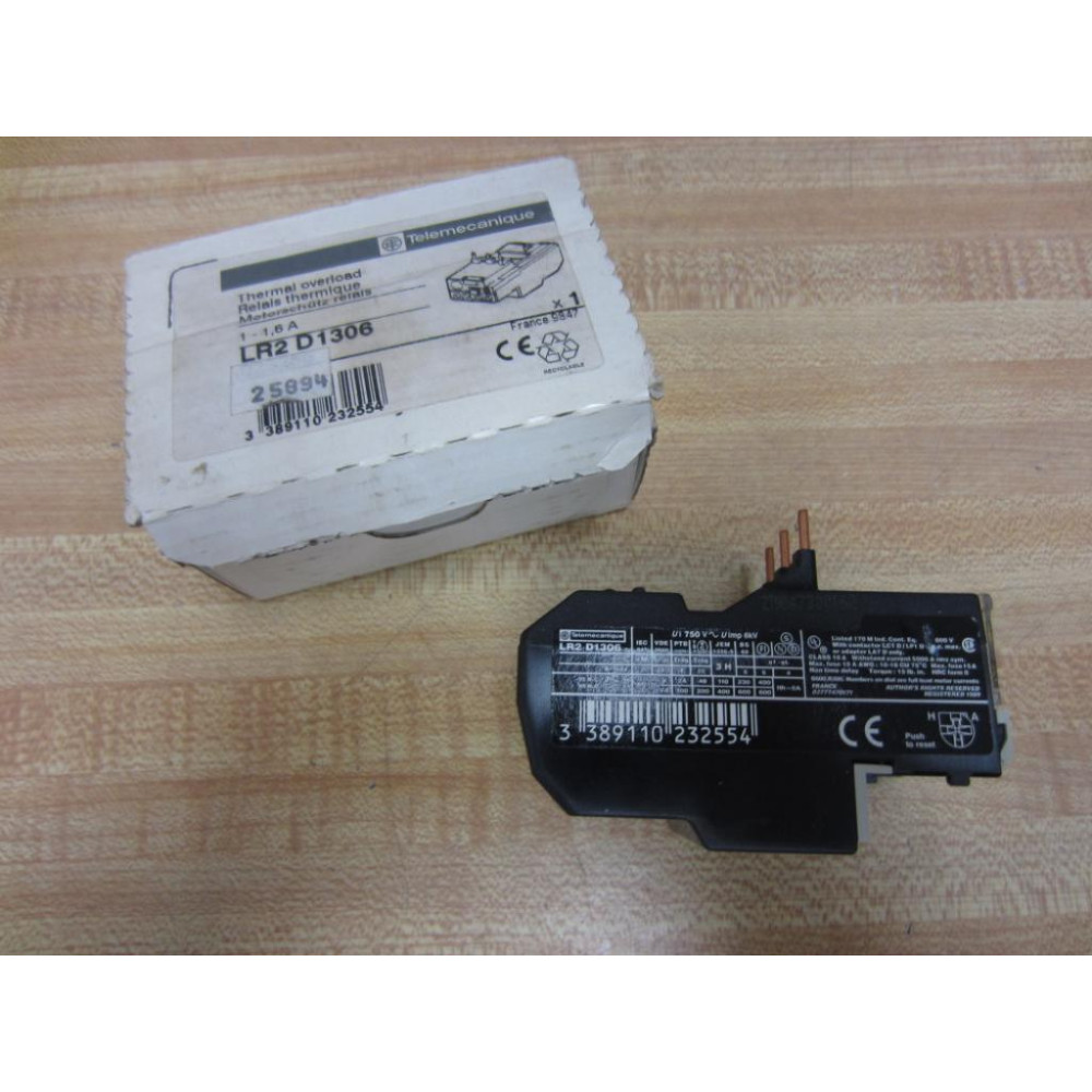 Telemecanique LR2-D1306 Thermal Overload LR2D1306