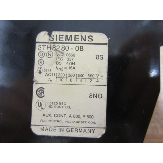 Siemens 3TH8280-0B Contactor 3TH82800B - Used