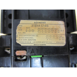 Siemens 3TB4417-0B Contractor 3TB44170B - Used