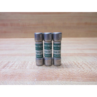 Buss KLM-20 Bussmann Fuse Cross Ref 1CW68 (Pack of 3) - New No Box