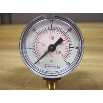Noshok 2784062 Pressure Gauge 0-30 PSI 18" NPT - New No Box
